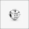 السحر 100 ٪ 925 Sterling Sier Mom of the Year Heart Charm تناسب إكسسوارات المجوهرات الأوروبية الأوروبية الأصلية إسقاط تسليم 20 dhams