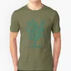 Magliette da uomo magliette cactus t-shirt pura camicia da scollo in cotone o-scollo uomo grande messico monotone linea di kaktos pianta floreale spinosa