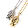 Pendant Necklaces 2022 Large Buddha Head Hip Hop Copper Micro Pave Zircon Out Domineering Men Charm Necklace Jewelry