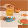 Mats Pads 1 Pcs Fruit Shape Creative Cup Sile Insation Mat Drink Holder Kitchen Dining Bar Table Decorations Drop Delivery 2021 Home Dhkxv