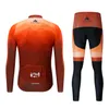 2024 Pro Mens Copper Winter Cycling Jersey مجموعة طويلة الأكمام الجبلية للدراجة ركوب الدراجات في التنفس MTB للدراجة ملابس ارتداء بدلة B35