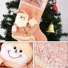 Christmas Decorations Gift Rose Gold Pink Socks Kids Favor Santa Claus Xmas Elk Snowman Bag Tree Decor Children Gift Christmas GCB15778