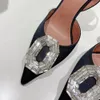 Amina muaddi Begum Dress Shoes Crystal-Embellished buckle stain Pumps shoe spool Heels sandals factory footwear women's Luxury Designers Evening Slingbacks