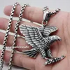 Pendant Necklaces Fashion Solid 316L Stainless Steel Cool Men's Eagle Catch Fish 3V003