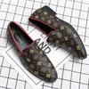 Fashion Loafers Men Shoes Personality Printing PU Round Toe Simple Slip-on Business Casual Wedding Party Daily AD223