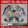 OEM Zbiornik Fairings dla Suzuki GSXR1000 GSXR 1000 cc K5 GSX-R1000 Silvery Gray 2005-2006 Body 157NO.23 1000cc GSXR-1000 05 06 GSX R1000 2005 2006 Wtrysle wtrysku Former