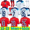 S-4XL 2022 Angleterre Foden Soccer Jerseys #26 Bellingham Kane Sterling Grealish Rashford Mount Sancho Englands 22 23 National Football Shirt Men Kid Kit Uniform