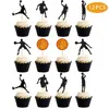 Feste Lieferungen Basketball -Party -Dekoration Alles Gute zum Geburtstag Banner Plag Cake Topper