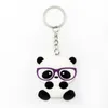 6 Styles Panda Keychains PVC Silicone Cartoon Keychain Pendant Creative Gift Key Chain Keyring BBB15684