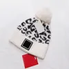 Fashion Women Knitted Caps Warm And Soft Beanies Leopard Printing Brand Crochet Hats With Tag Wholesale