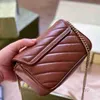 حقائب سهرة حقيبة كتف 2022 أعلى حقائب النساء Crossbody Classic Flap مصممين فاخر جودة جلد ذهبي سلسلة مخلب لون الكراميل محفظة 2022