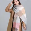 Scarves 2022 Brand Cashmere Scarf Warm Shl Women Solid Print Large Thick Winter Blanket Female Head Neck Hijab Lady Echarpe New Y2209