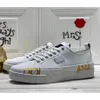 Skor kvinnor h￶sten ￤kta l￤der sneakers graffiti tryck plattform designer skor bling rivets brev l￤genheter skor storlek34-45 mjky0000001