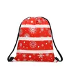 Sac à cordon en polyester de Noël Sacs cadeaux imprimés en 3D Bonhomme de neige Moose Santa Red Xmas Shopping Bag BBB15709