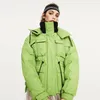 Parkas de créateurs d'extérieur pour femmes d'hiver de couleur verte avec des manteaux de mode à capuche