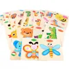 24 stylesToddler jouet enfants mignon animaux en bois Puzzles bébé nourrissons coloré bois puzzle intelligence jouets animaux véhicules pour 1-6T ZM924