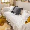 Federe per cuscini con volant carino, tinta unita, tessuto di cotone, decorazione decorativa per la stanza della principessa