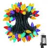 Saiten Wasserdicht C9 Erdbeerbirne Lichterkette 10M 50 LED Weihnachtsbaum Girlande Outdoor Garten Terrasse Zaun Party Urlaub Beleuchtung