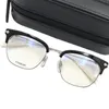 J-K Star Chro Retro-Vintage Eyebrow Frame Unisex Gushhi Lightweight Pure-Titaum Square Glasses53-21-143Slun för receptbelagda glasögonglasögonfodral