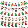 Décoration De Fête Guirlande Joyeux Noël Bannières Bannière Suspendus Bunting Pl Drapeau Arbre Maison De Noël Ornements Diy Décor Drop Delivery 2021 Dh7Ej