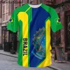 Açık tişörtler brezilya bayrak tişört brasil ulusal amblem tees futbol futbol kıyafetleri 2223 w220923