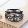 Wedding Rings Hainon Fashion Vintage Black Gold Color Sets Twist Love Flower Princess White Cubic Zircon Engagement Ring For Women