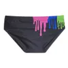 Herrenbadebekleidung Europäische und amerikanische neue Männer Regenbogendruck Sommermode Sexy niedrige Taille Strand Schwimmen Resort String Shorts J220913