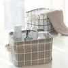 Foldable Storage Basket Rectangle Waterproof Cotton Linen Storages Baskets Desktop Clutter Cosmetic Snacks Toy Organization Basket BH7644 TYJ