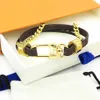 Luxury Designer Jewelry Bracelet Presbyopia Leather Bracelets Fashion For Men Women Leather Elegant Bangle With Box Dustbag205V