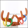 Party Decoration 1Set Inflatable Antler Ring Game Elk Reindeer Hat Christmas Year Holiday Family Toys Kids Birthday Toy Supplies Drop Dhklm