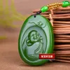 Hanger kettingen helende hartvormige smaragdgroene ketting natuurlijke hetian jadees boeddha openbare dame maitreya jades