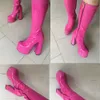 Boots Big Size 34-43 Brand New INS Hot Female Platform Solid Thick High Heels Mid-Calf Women's Party Sexy Shoe Woman Y2209