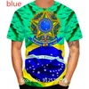 Outdoor TShirts Mens Fashion Brazil Flag 3d T Shirt Summer Casual Short Sleeve Streetwear Loose Tshirt W220923