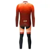 2024 Pro Mens Copper Winter Cycling Jersey Set Long Sleeve Mountain Bike Cycling Clothing Breathable MTB Bicycle Clothes Wear Suit B35