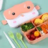 Bento Boxes School Kids Lunch Box Rectangular Leakproof Plastic Anime Portable Microwave Food Container Child Lunchbox 220922