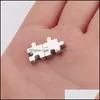 Charms Semitree 5Pcs 10Mm En Acier Inoxydable Jigsaw Puzzle Perles Pour La Fabrication De Bijoux Diy Spacer Perle Collier Accessoires Bracelet Findin Dh0Ur