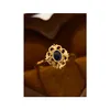 22092303 bagues saphir 0,25 ct ovalau750 or jaune 18 carats motif royal anniversaire creux adorable cadeau d'anniversaire adolescente Bijoux pour femmes