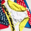 Herrbadkläder 2018 män som simmar sexig låg midja brister pentagram lapptäcke vita pad shorts boxare färg toppsäljande sommar man j220913