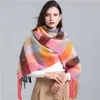Scarves 2022 Brand Cashmere Scarf Warm Shl Women Solid Print Large Thick Winter Blanket Female Head Neck Hijab Lady Echarpe New Y2209