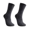 Мужские носки 3 пары мужчины носки мериносовые шерсть густые теплые зимние носки Высококачественный мех мужской мягкий твердый цвет женский длинные носки 220923
