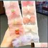Hair Clips Barrettes Hair Clips Netting Bow Hairpin Suit Children Fabric Art Hemming Duckbill Side Clip Lovely Girl Yarn Solid Color Dh1Xn