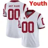 SJ Custom USC Trojans college voetbal jerseys 33 Marcus Allen 42 Ronnie Lott 43 Troy Polamalu Men Women Jeugd genaaid