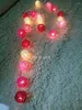 Strings 10M LED Lights Lights Garlands String Indoor Fairy 5cm Białe różowe piłki rattanu przyjęcie weselne Oświetlenie