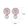 Stud Earrings Bettyue Charming Vivid Flower Shape Earring With Shiny Pearl Three Colors For WomenGirls Bridal Party Ingenious CZ2465605