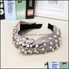 Headbands New Pearl Headband Simple Knotted Hair Hoop Headdress Bow Design Hairband Boutique Sticks Charming Accessory Drop Delivery Dhbfr