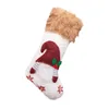 Doll sem rosto tricô estocando grande natal malha sem rosto santa gnome meias de boneca bolsa de presente decoração de natal bbb15705