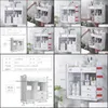 Bathroom Storage Organization Large Desktop Cosmetics Receiving Box Toilet Rinse Stand Dressing Frame Cosmetic Wall Hanging No Perfo Dhwuv