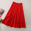 2022 Autumn Red Kolor Dwuczęściowy zestaw sukienki z długim rękawem Kołnierz Zbite Górne kombinezony z długą spódnicą Zestaw 22S23sk