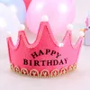 LED Happy Birthday Crown Decoration Hat Children Król Król Księżni koronki Cap Urodziny kolorowe błyszczące nakrycia głowy BH7634 Tyj