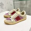 Kobiety Dr Buty Najlepsza jakość mężczyzn Screebring Sneakers Designer Stripe Fashion Dirty Skórzane koronkowe buty tenisowe Tkanina Low High Canvas